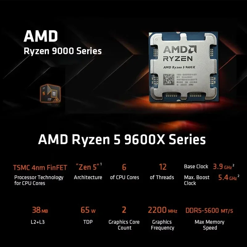 AMD Ryzen 5 9600X 100% AMD R5  - Amd Cpu Ryzen 5 avis et prix