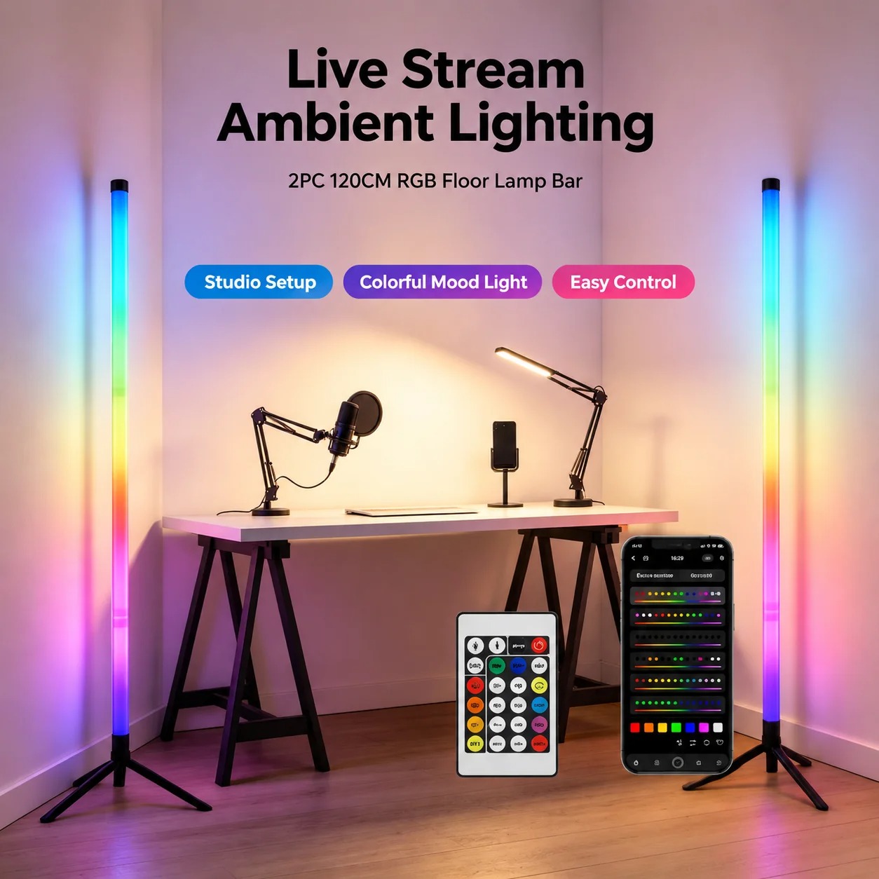 Lot de 2 lampes de sol RGB de  - Esports & Gaming Optics Gmbh avis et prix